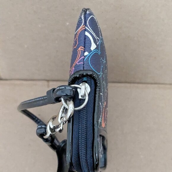 Coach Women's  Blue Wristlet Wallet Corner Zip With Signature - Picture 4 of 12